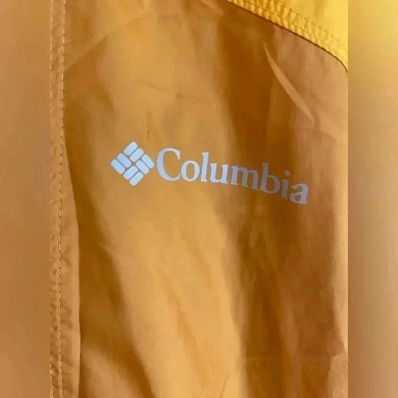 Columbia Mens Windbreaker XL Gold Yellow Hood Flashback Water Resistant Outdoor - Picture 7 of 13